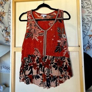 Patrons of Peace Red flows boho top